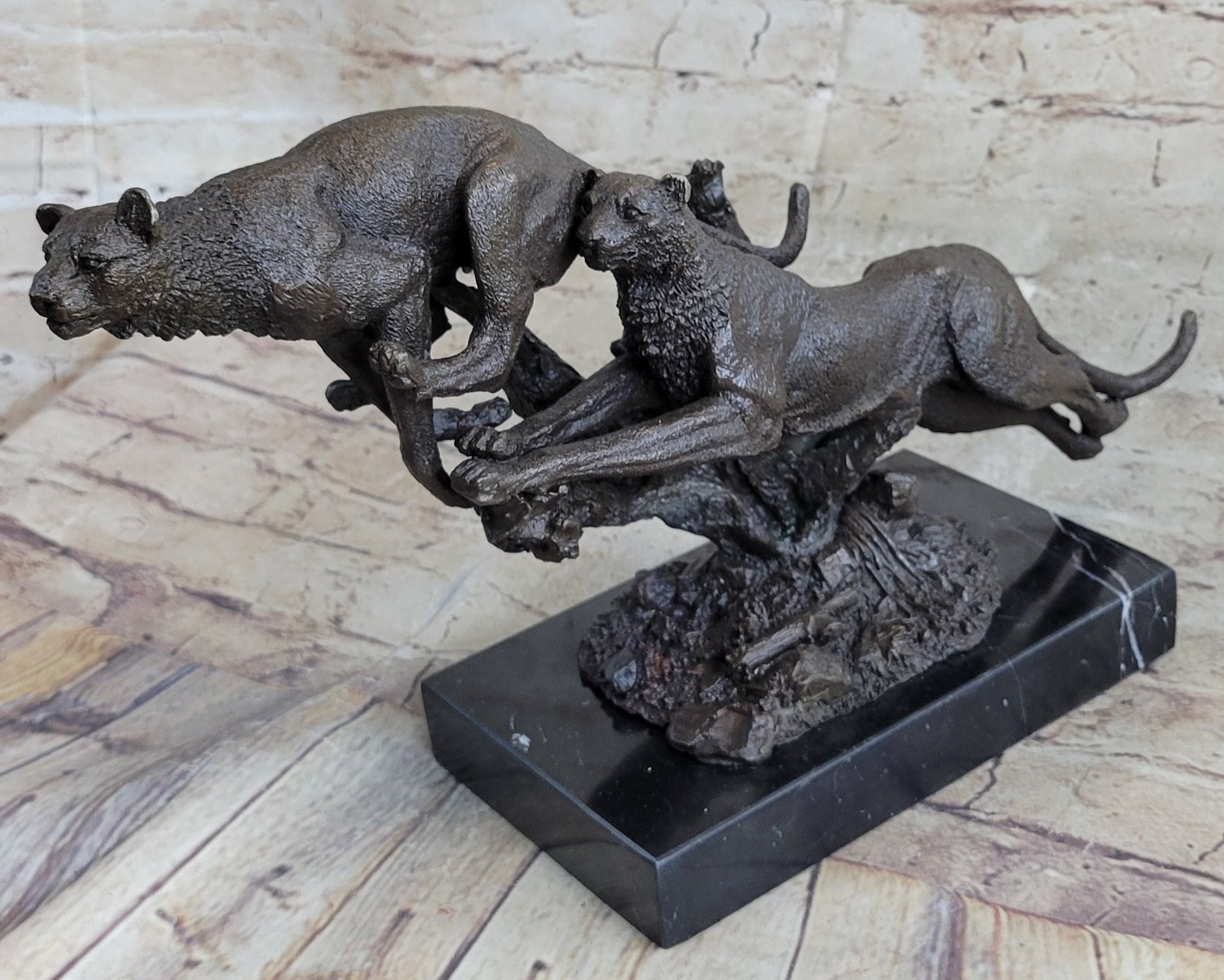 Henry Moore Cougar Jaguar Puma Wild Life Bronze Sculpture