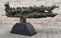 Cattle Drive Bronze Cowboy Rancher Sculpture C.M. Russell Art