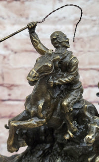 Cattle Drive Bronze Cowboy Rancher Sculpture C.M. Russell Art