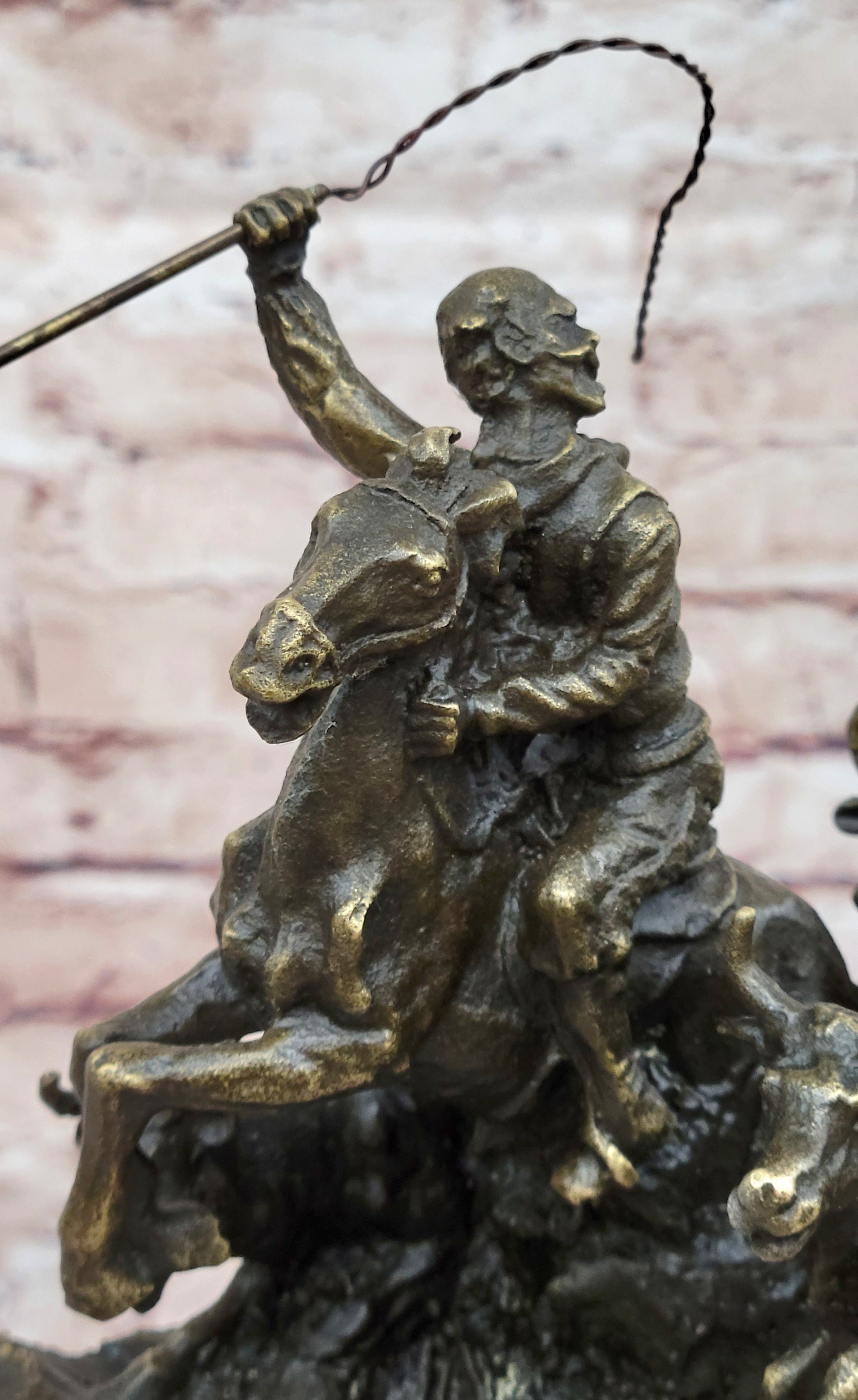 Cattle Drive Bronze Cowboy Rancher Sculpture C.M. Russell Art