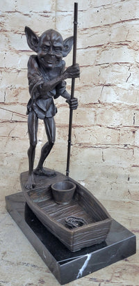 Harry Potter Dobby Goblin Riding Boat Bronze Sculpture