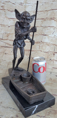 Harry Potter Dobby Goblin Riding Boat Bronze Sculpture