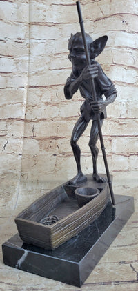 Harry Potter Dobby Goblin Riding Boat Bronze Sculpture