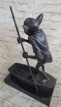 Harry Potter Dobby Goblin Riding Boat Bronze Sculpture