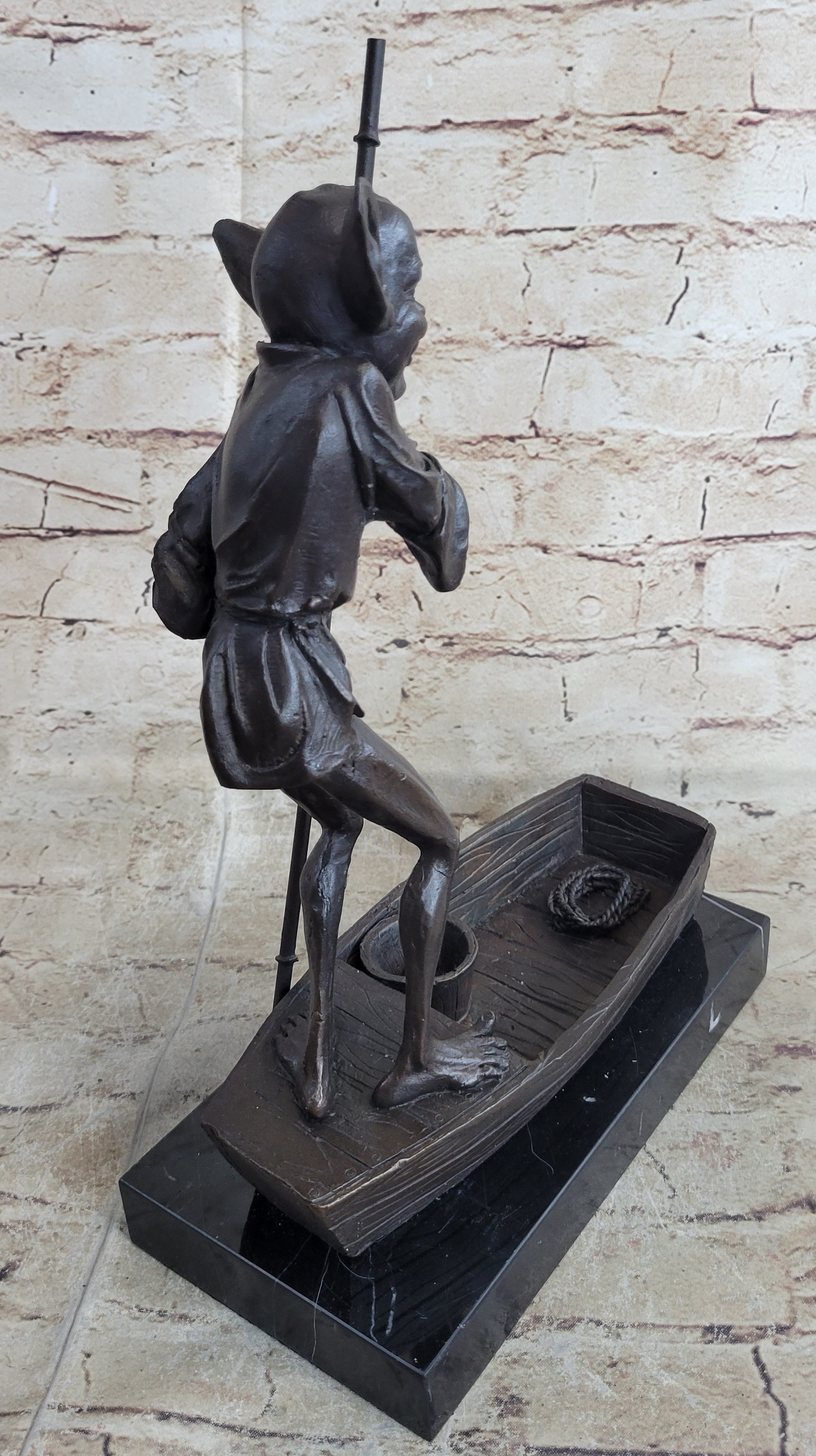 Harry Potter Dobby Goblin Riding Boat Bronze Sculpture