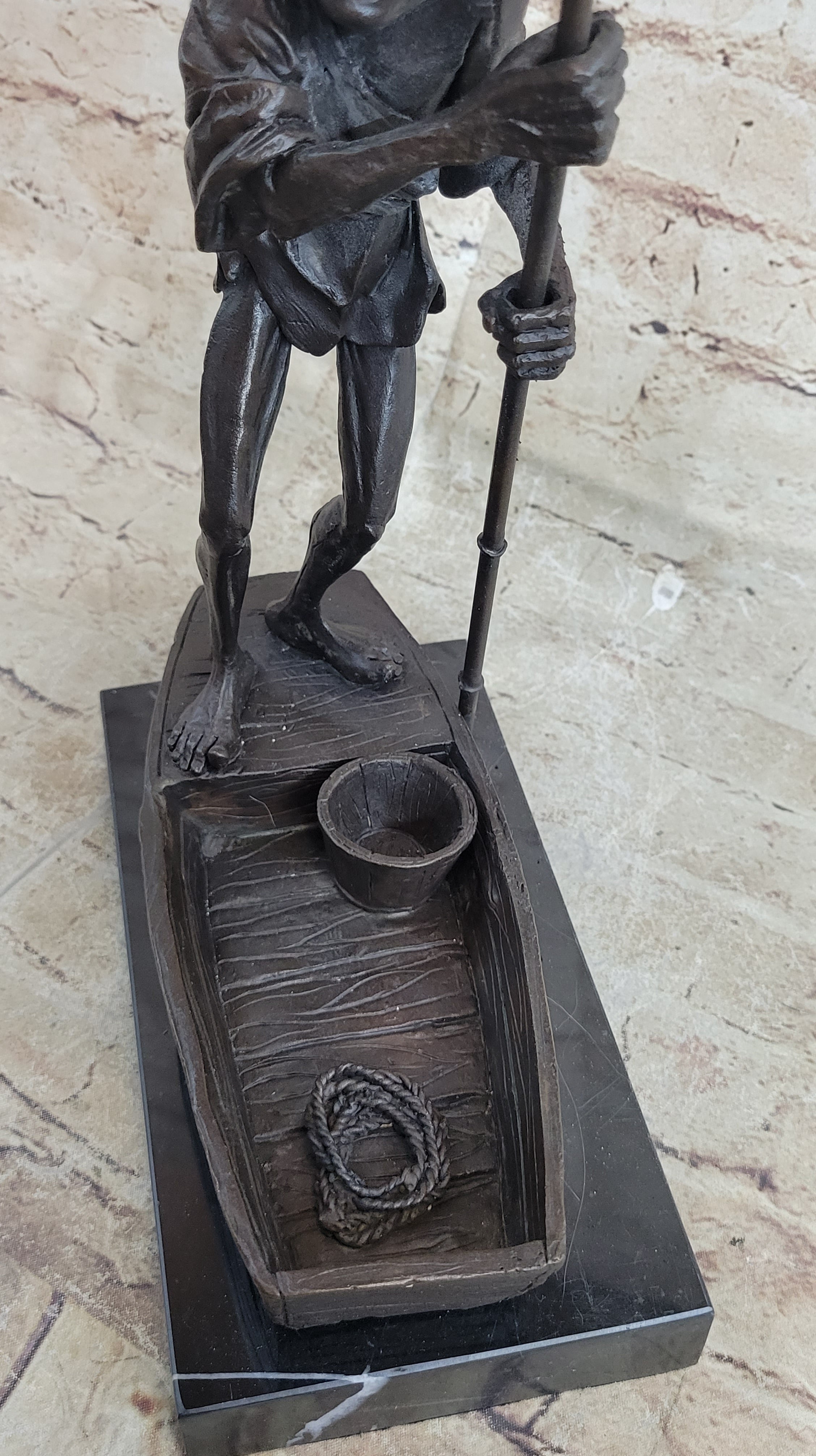 Harry Potter Dobby Goblin Riding Boat Bronze Sculpture