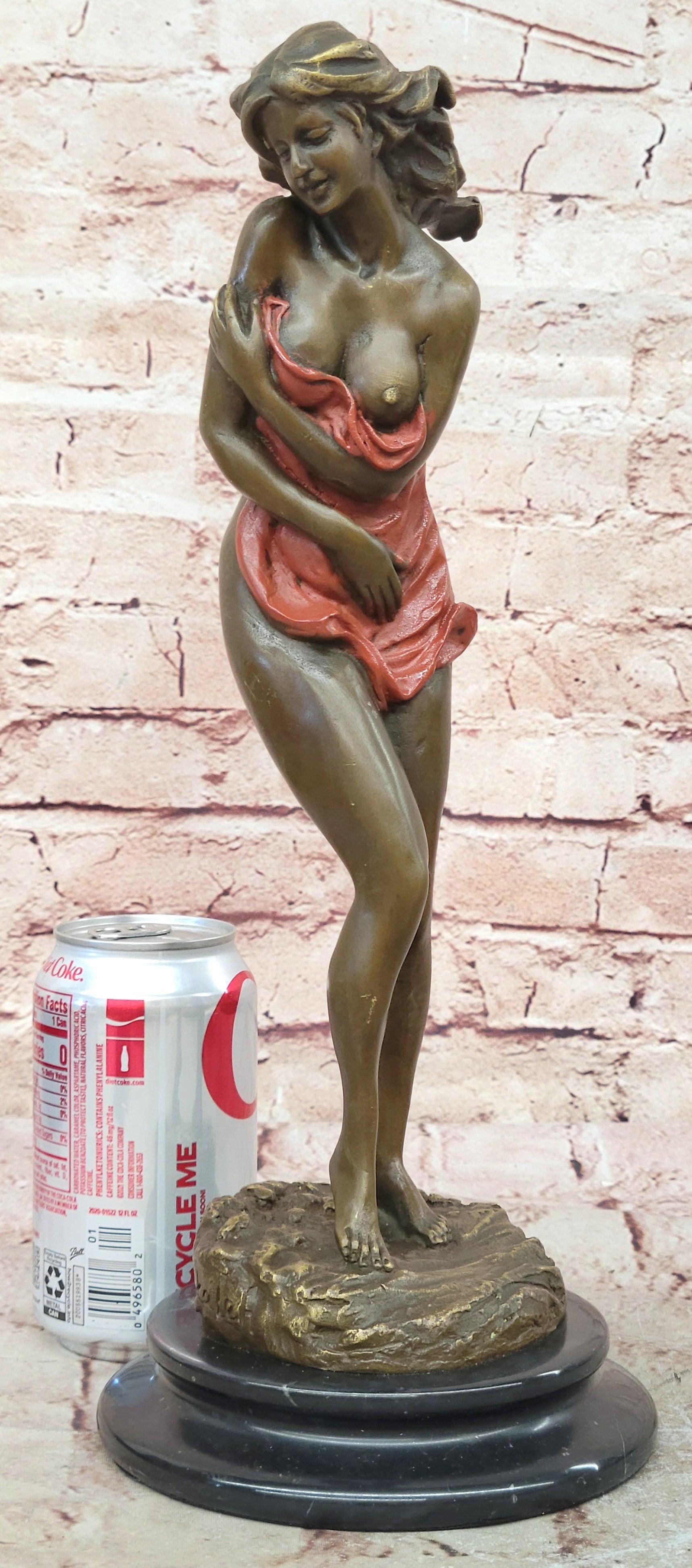 Aldo Vitaleh Sexy Nude Female Bronze Marble Base Sculpture