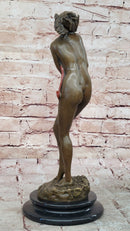 Aldo Vitaleh Sexy Nude Female Bronze Marble Base Sculpture