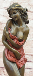 Aldo Vitaleh Sexy Nude Female Bronze Marble Base Sculpture