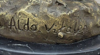 Aldo Vitaleh Sexy Nude Female Bronze Marble Base Sculpture