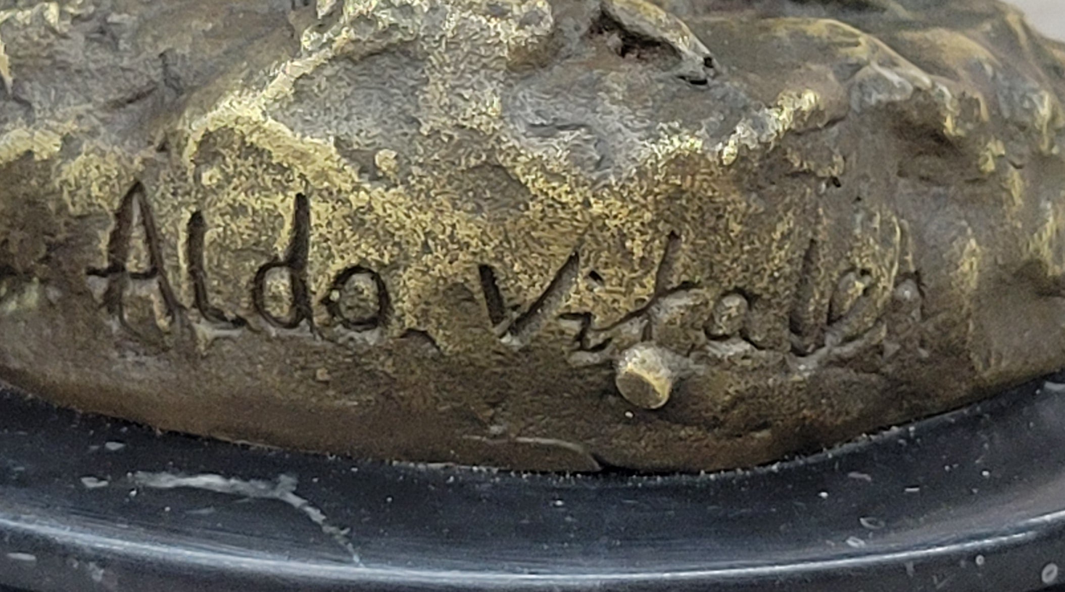 Aldo Vitaleh Sexy Nude Female Bronze Marble Base Sculpture