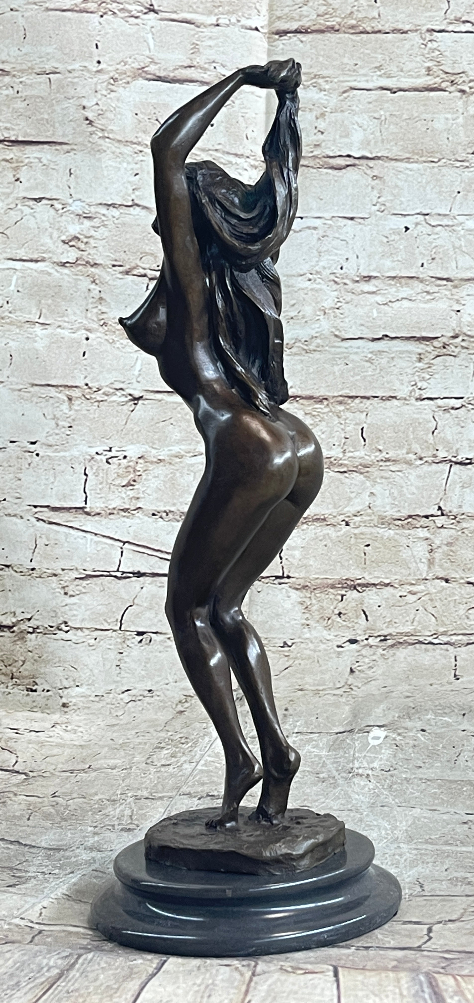 Signed Pasquale Delore Nude Woman Bronze Sculpture Art Deco LRG