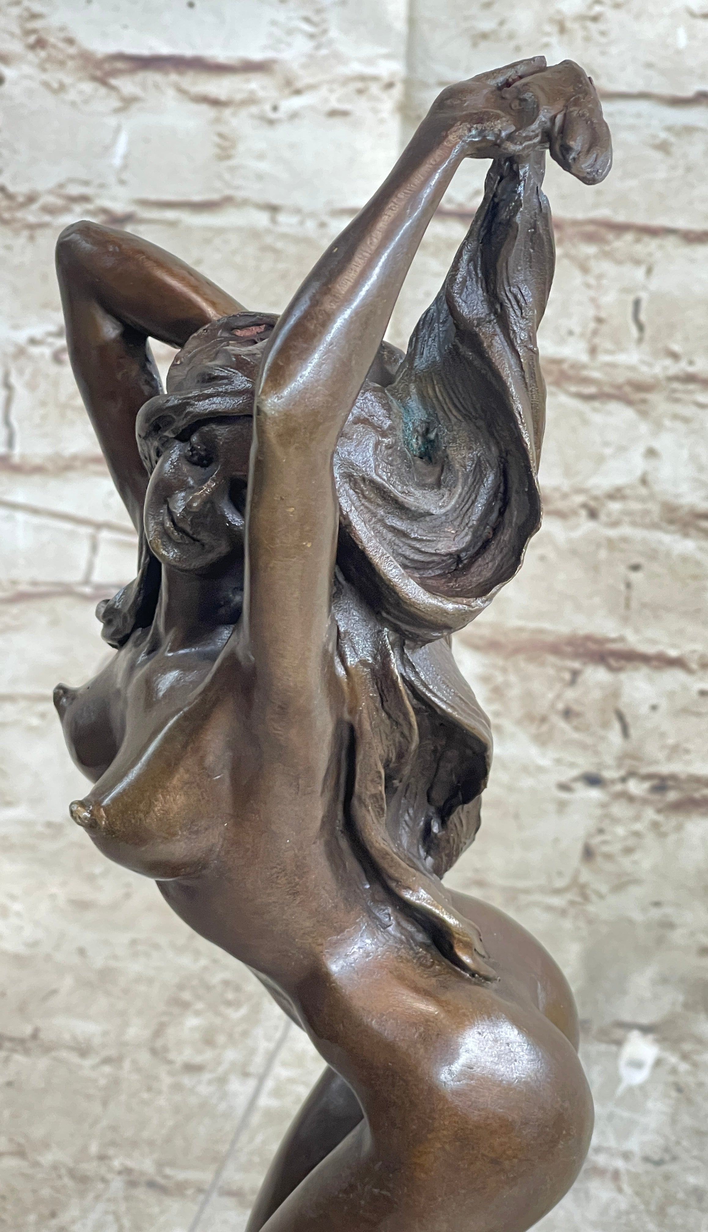 Signed Pasquale Delore Nude Woman Bronze Sculpture Art Deco LRG