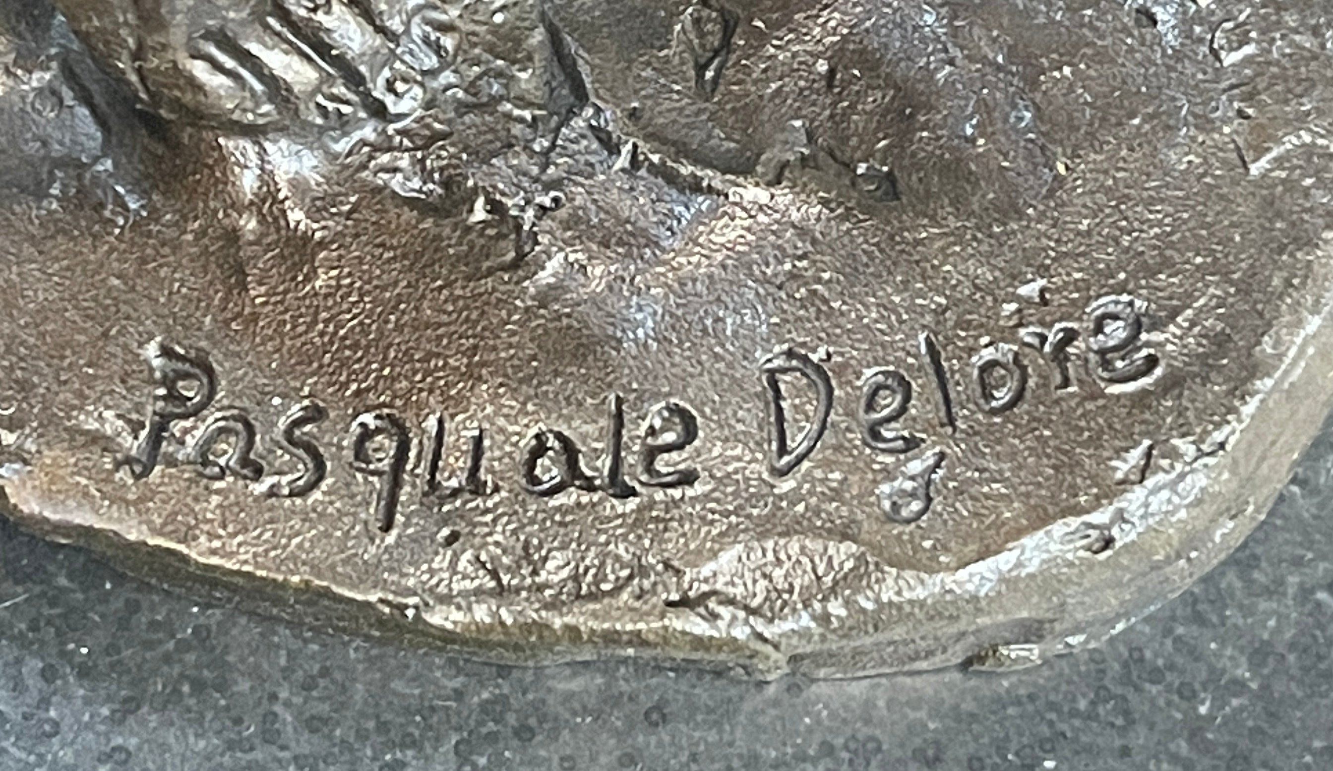Signed Pasquale Delore Nude Woman Bronze Sculpture Art Deco LRG