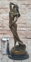 Art Deco Nude Erotic Naked Sexy Female Bronze by P.Delor Sculpture