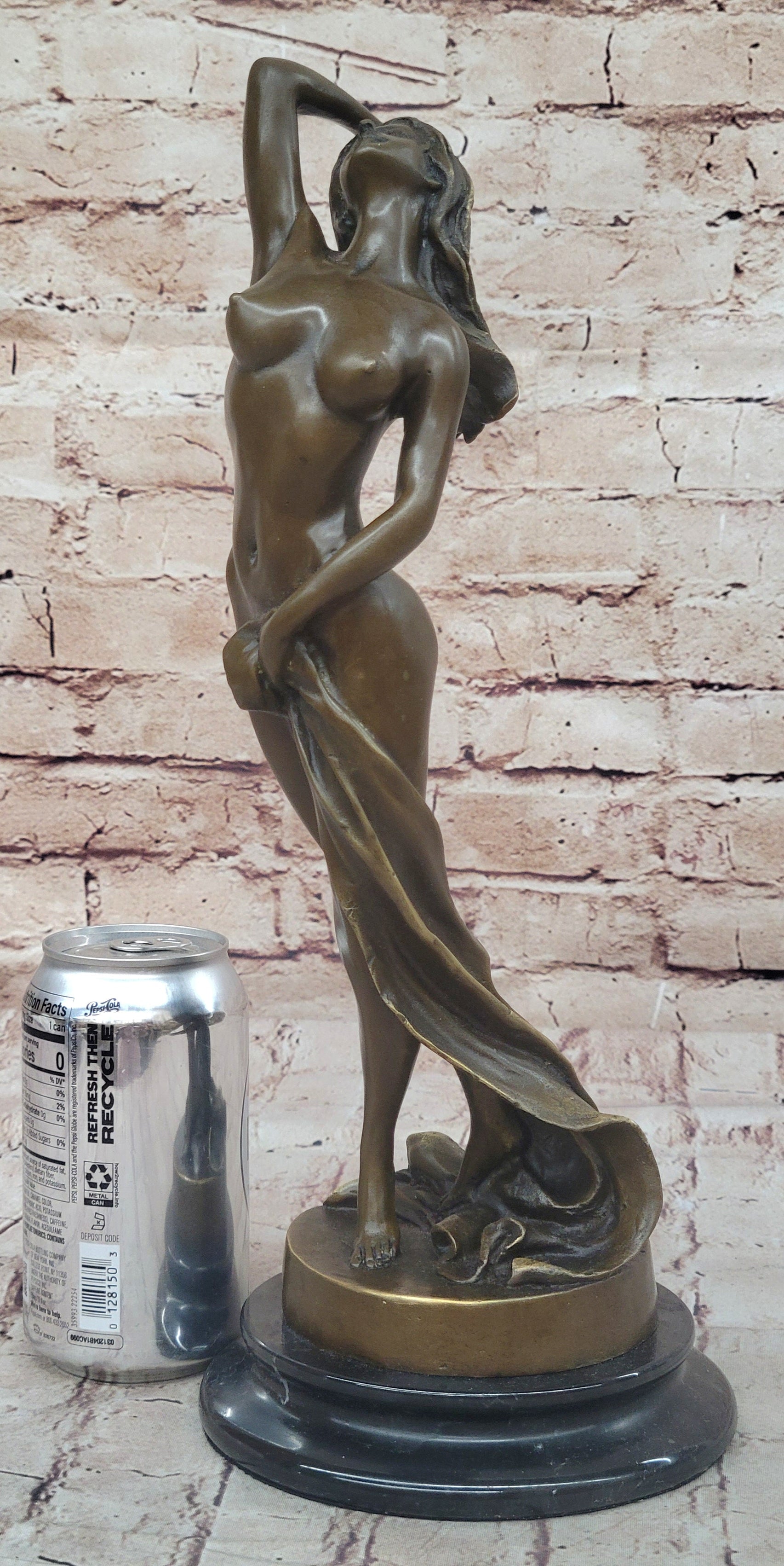Art Deco Nude Erotic Naked Sexy Female Bronze by P.Delor Sculpture