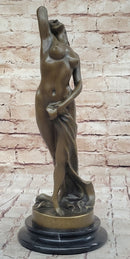 Art Deco Nude Erotic Naked Sexy Female Bronze by P.Delor Sculpture
