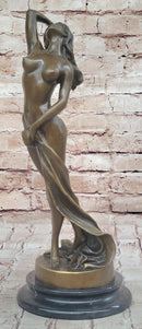 Art Deco Nude Erotic Naked Sexy Female Bronze by P.Delor Sculpture