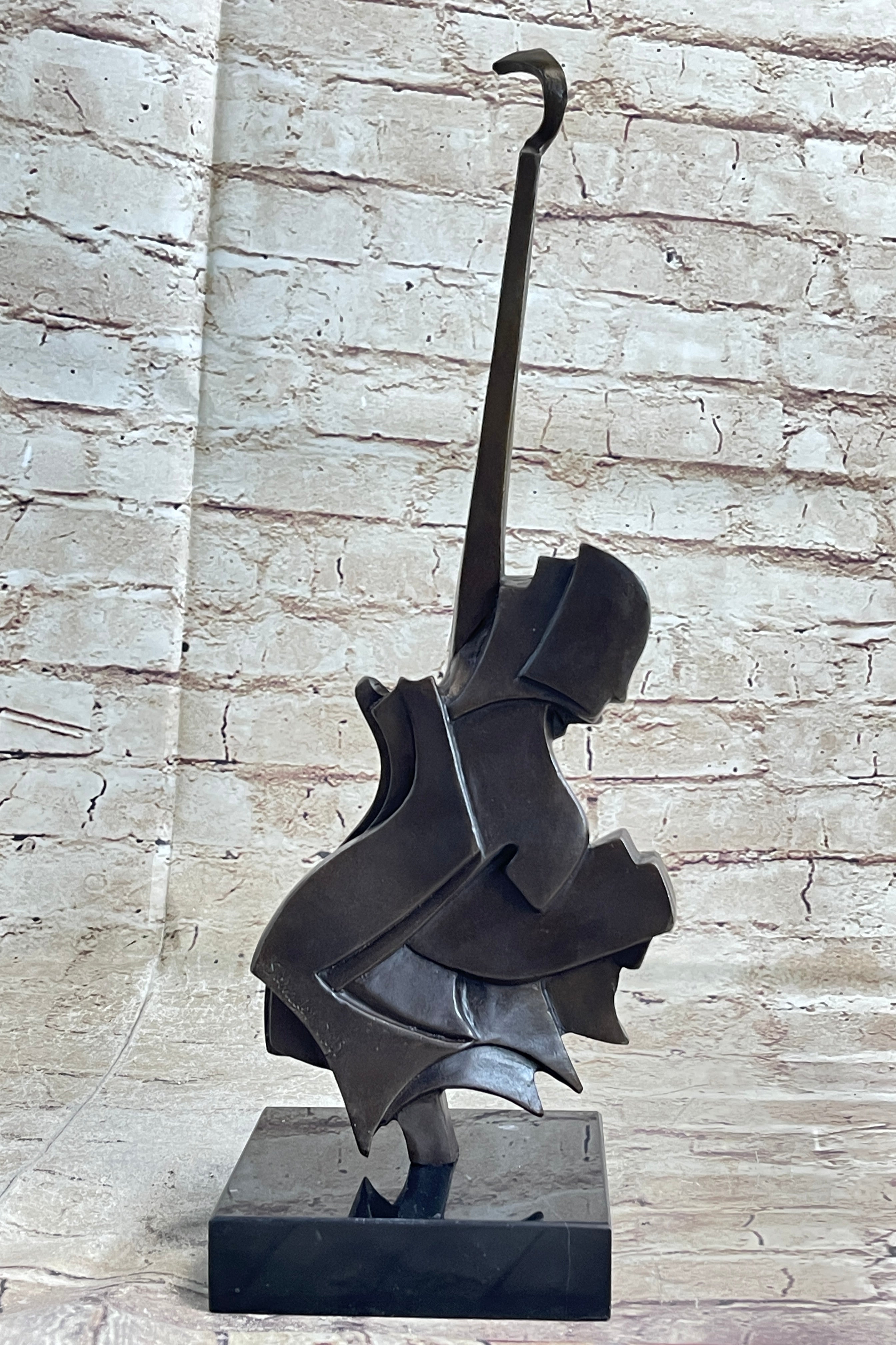 Salvador Dali Abstract Surrealism Guitar Bronze Sculpture