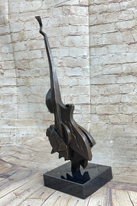 Salvador Dali Abstract Surrealism Guitar Bronze Sculpture