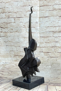 Salvador Dali Abstract Surrealism Guitar Bronze Sculpture