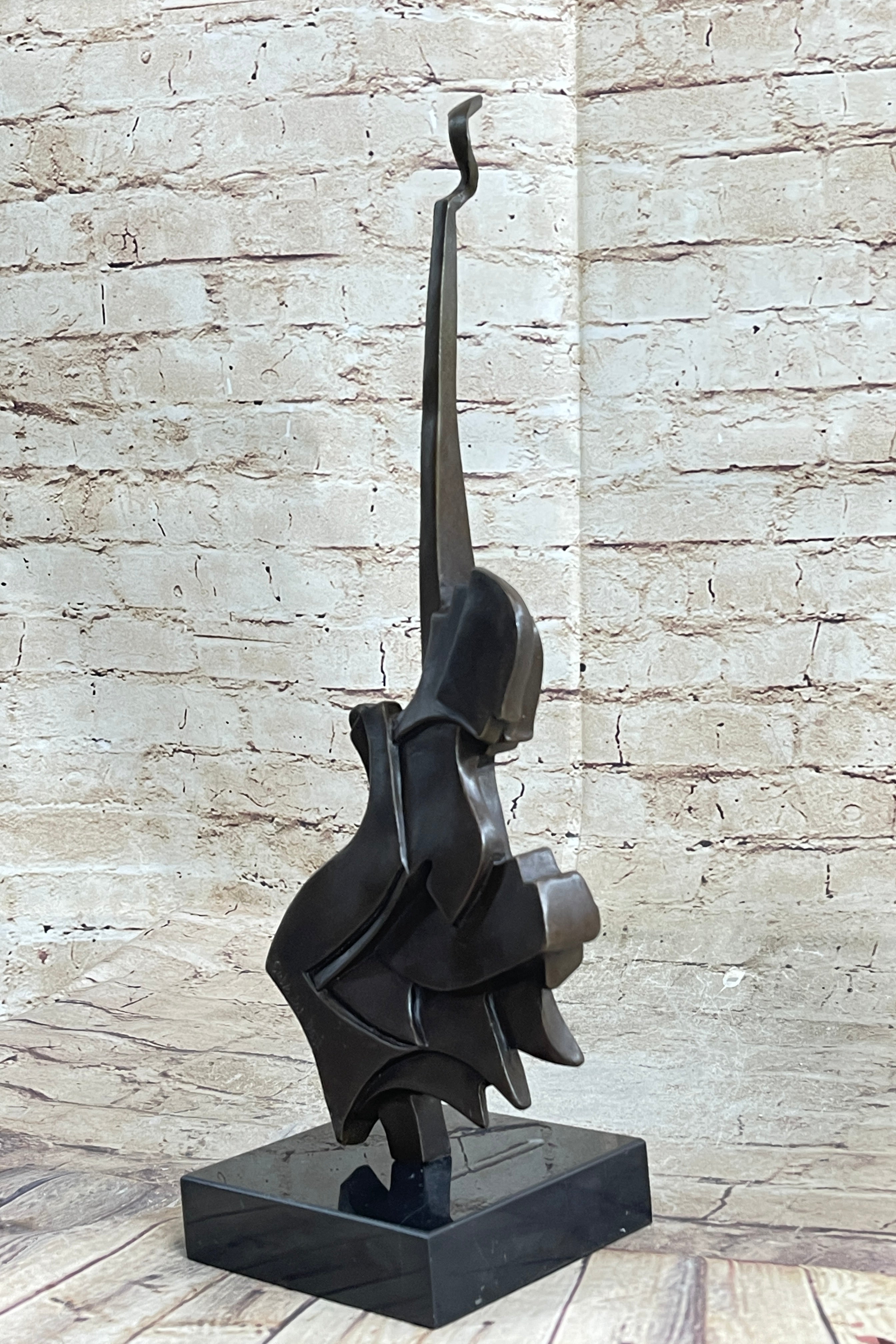 Salvador Dali Abstract Surrealism Guitar Bronze Sculpture