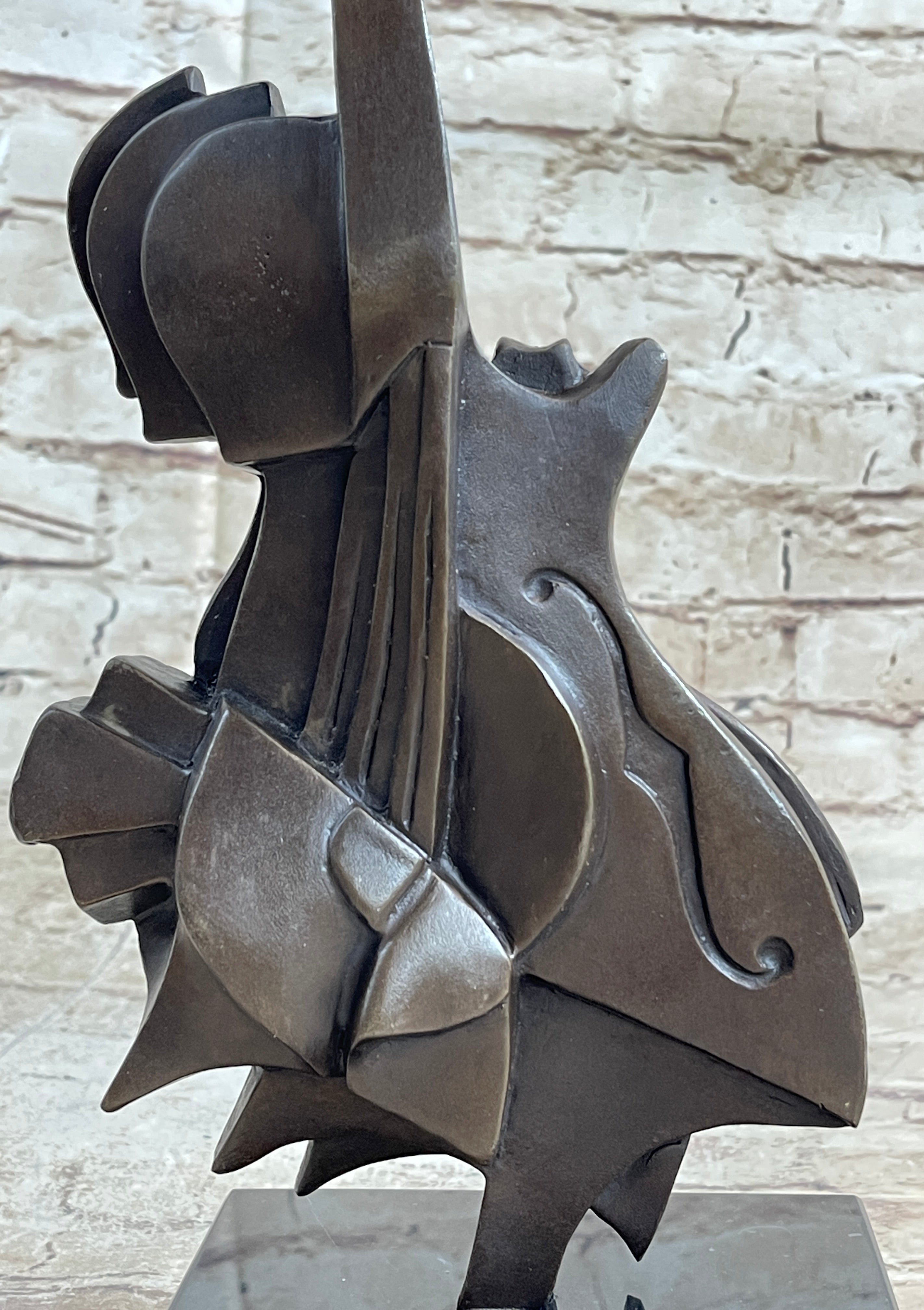 Salvador Dali Abstract Surrealism Guitar Bronze Sculpture