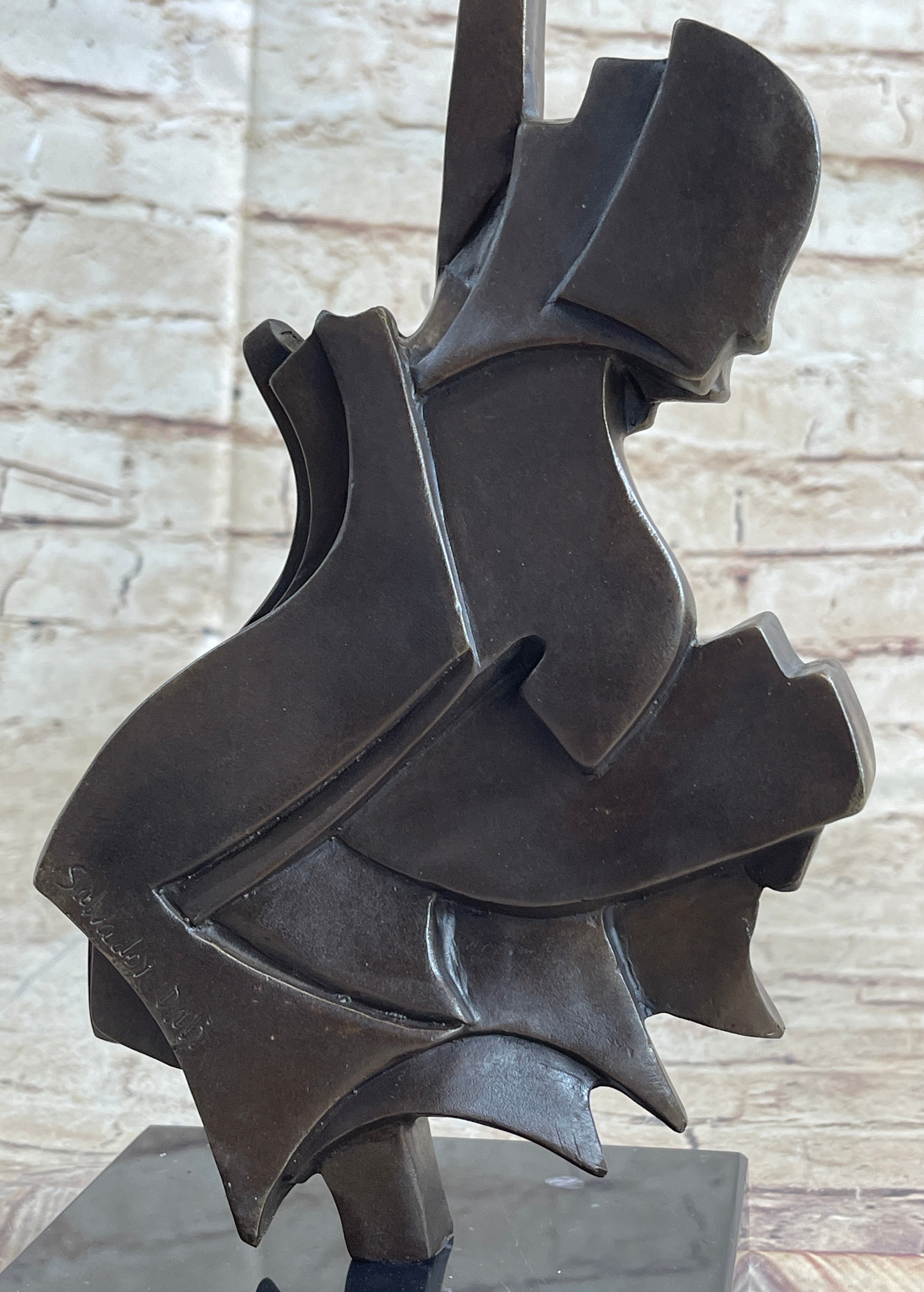 Patina Salvador Dali Guitar Music Lover Genuine Bronze Sculpture