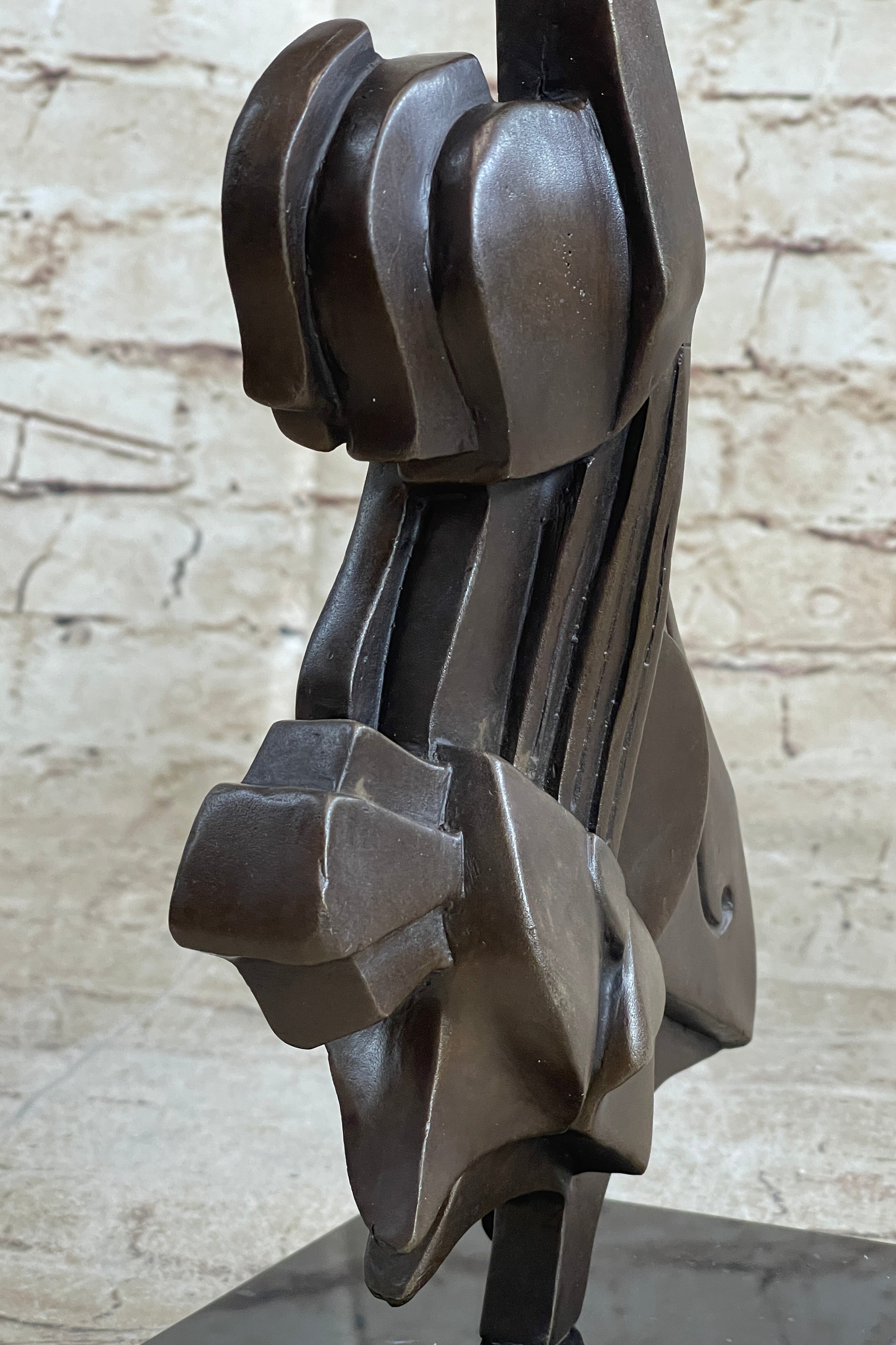 Salvador Dali Abstract Surrealism Guitar Bronze Sculpture