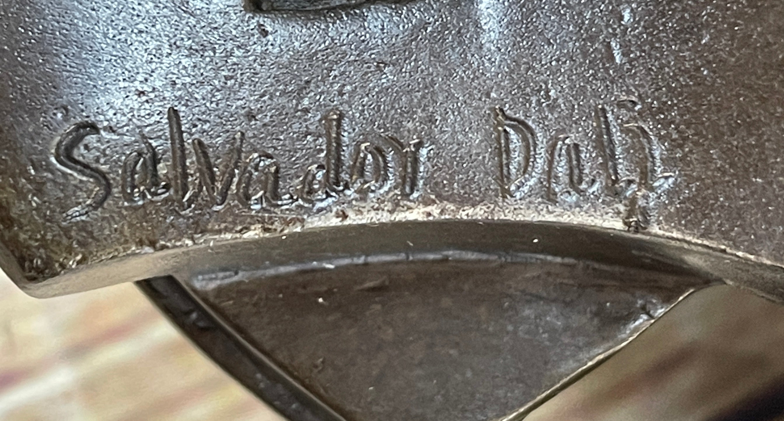 Salvador Dali Abstract Surrealism Guitar Bronze Sculpture
