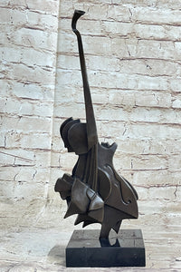 Salvador Dali Abstract Surrealism Guitar Bronze Sculpture