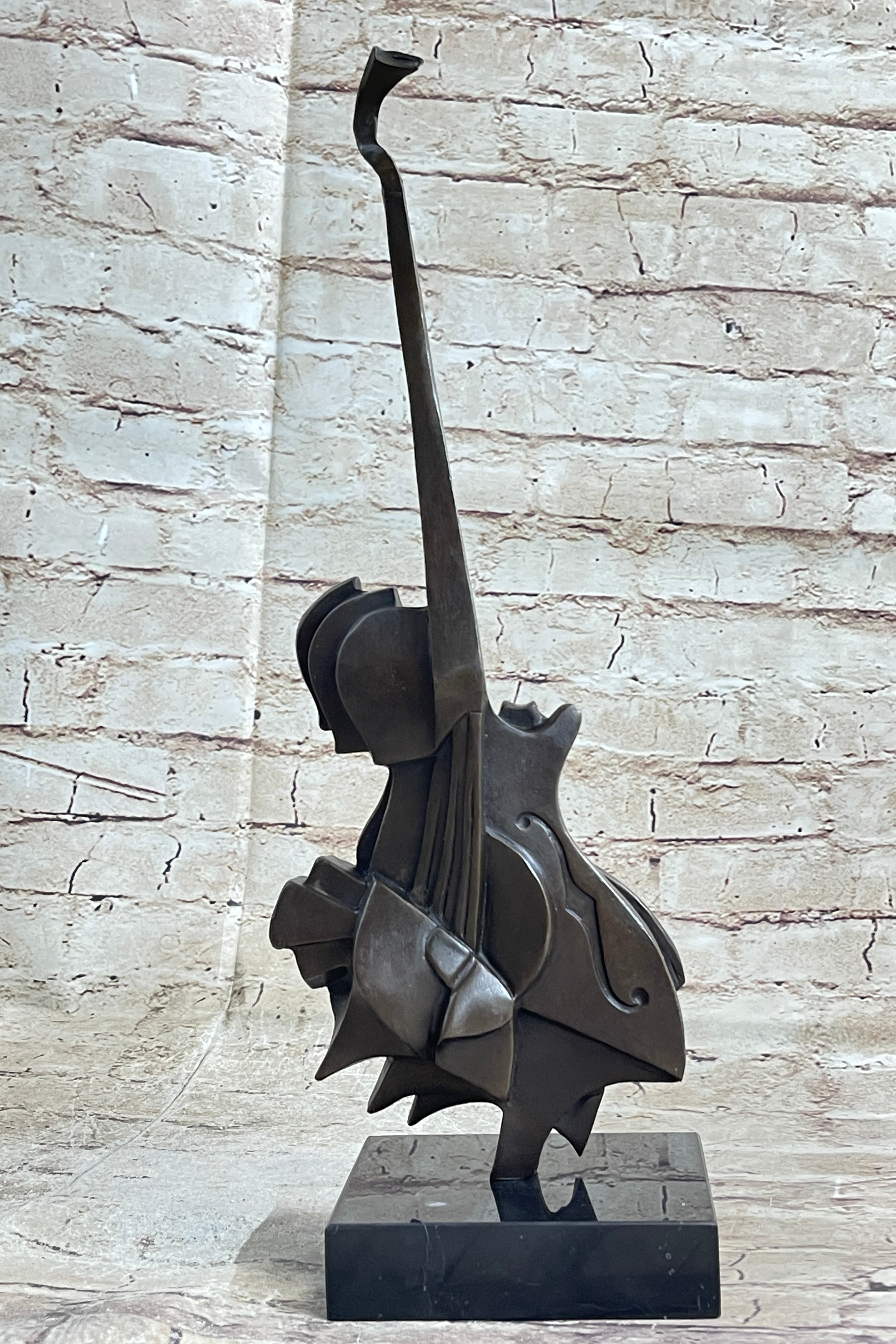 Salvador Dali Abstract Surrealism Guitar Bronze Sculpture