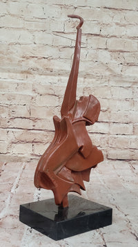 Patina Salvador Dali Guitar Music Lover Genuine Bronze Sculpture