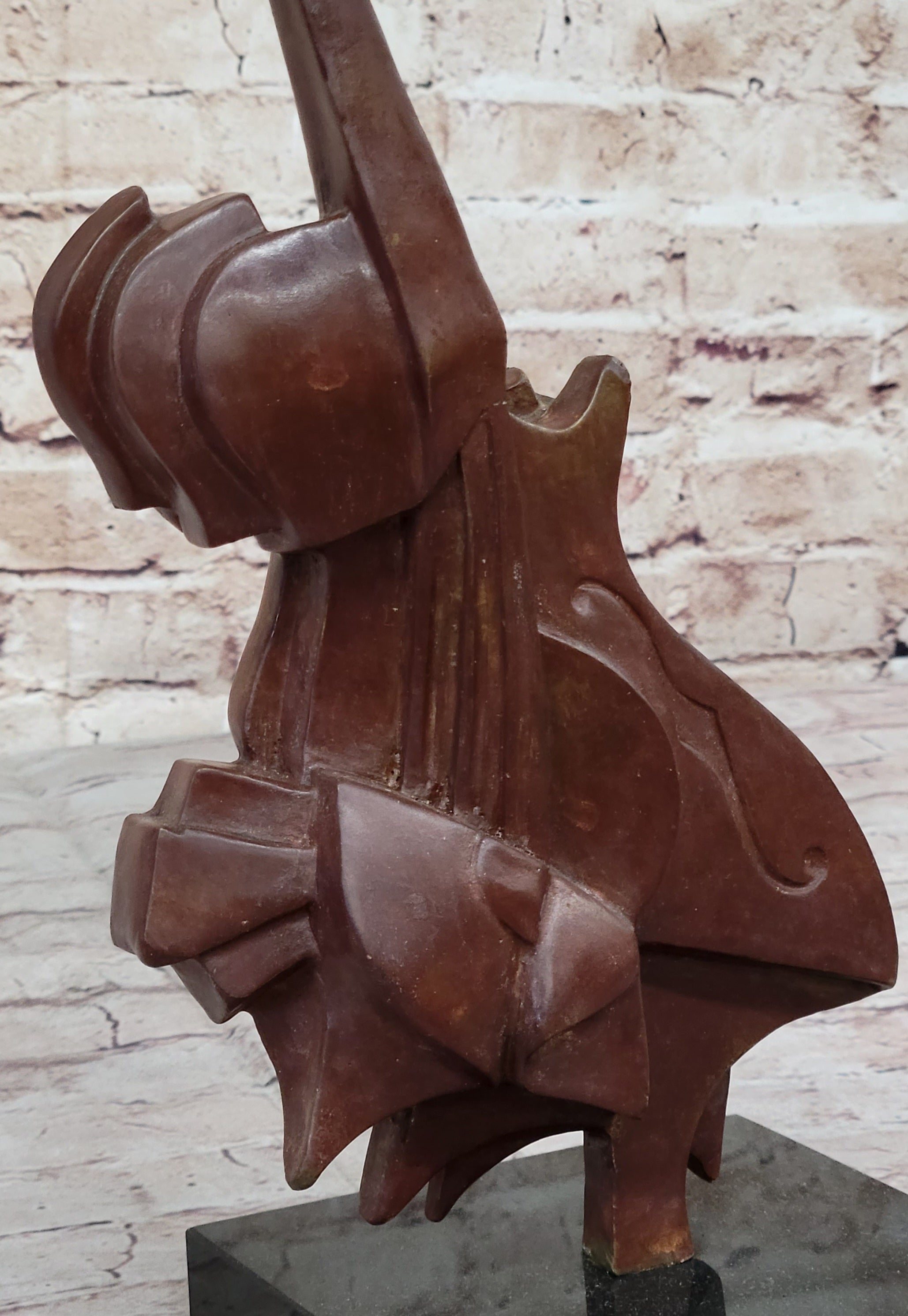 Bronze Sculpture Guitar Player Dali for Home Office Window