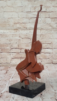 Patina Salvador Dali Guitar Music Lover Genuine Bronze Sculpture