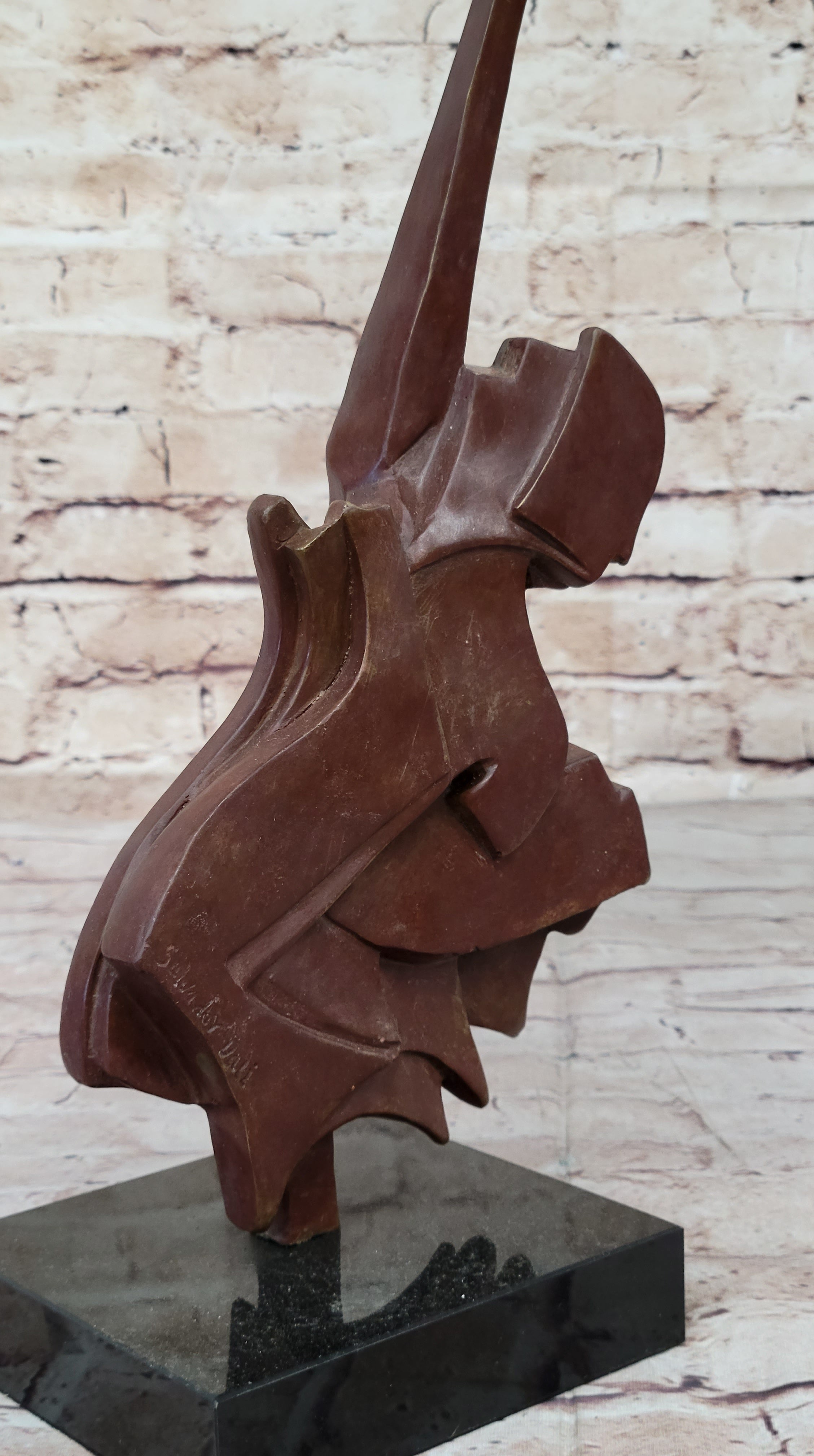 Bronze Sculpture Guitar Player Dali for Home Office Window