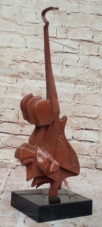 Patina Salvador Dali Guitar Music Lover Genuine Bronze Sculpture