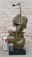 Salvador Dali Style Bronze Violin Sculpture on Marble Base