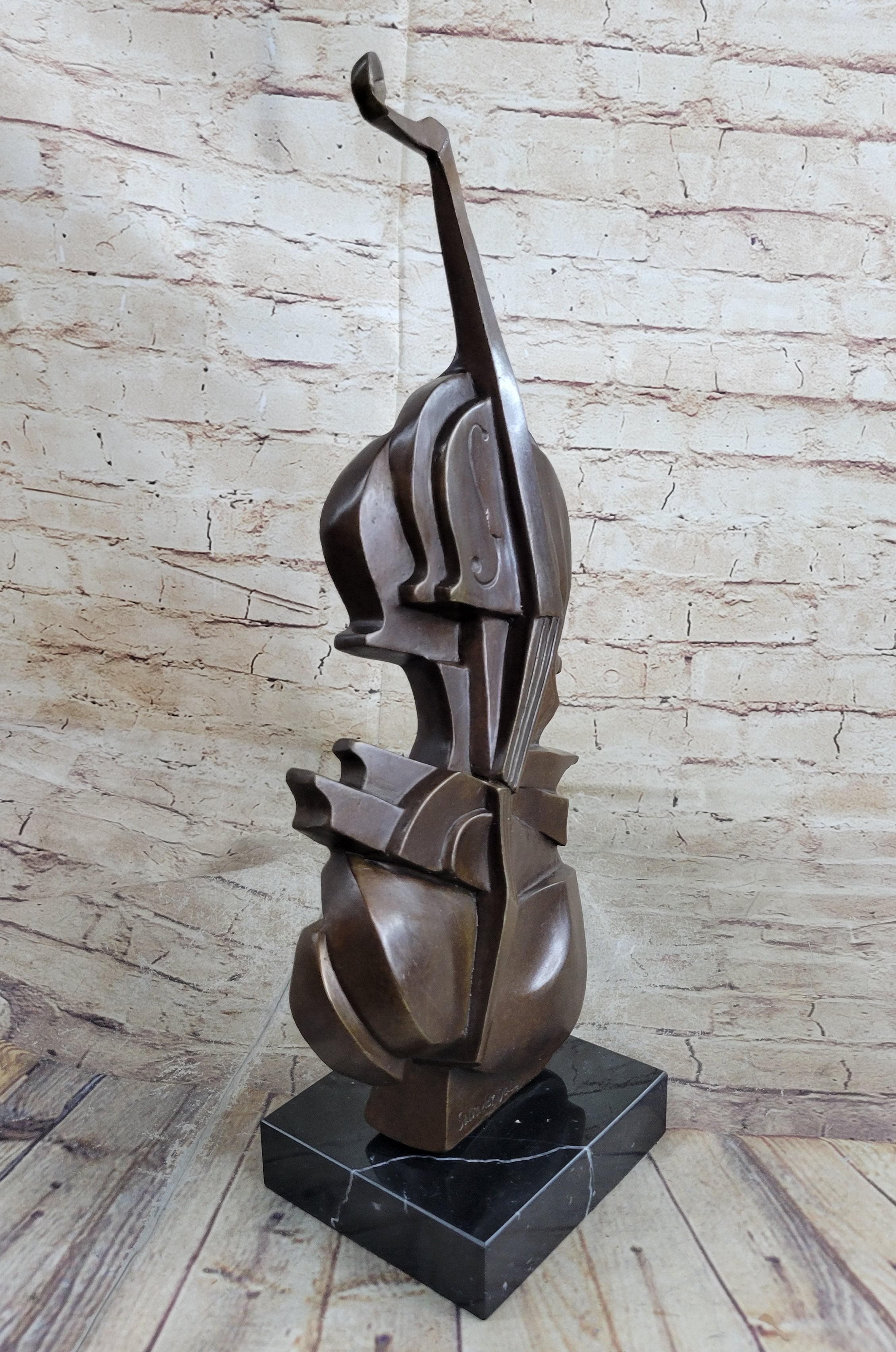 Cello Bronze Metal Sculpture Collectible Musician Dali