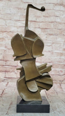 Salvador Dali Style Bronze Violin Sculpture on Marble Base
