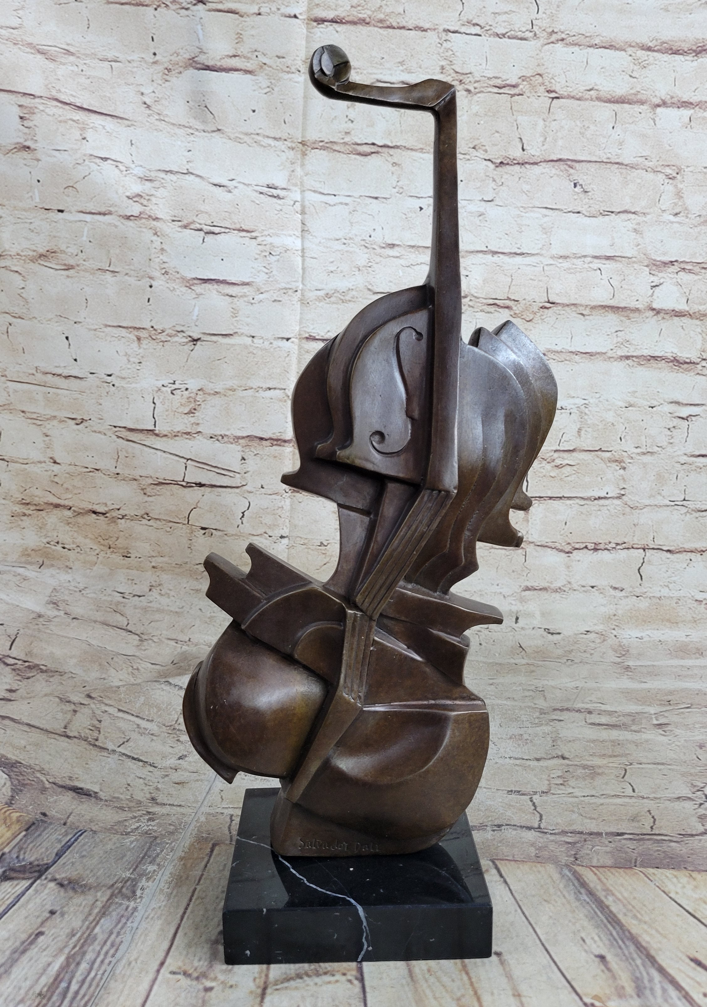 Cello Bronze Metal Sculpture Collectible Musician Dali
