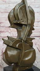 Salvador Dali Style Bronze Violin Sculpture on Marble Base