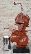 Salvador Dali Style Bronze Violin Sculpture on Marble Base
