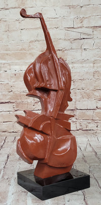 Salvador Dali Style Bronze Violin Sculpture on Marble Base