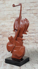 Salvador Dali Style Bronze Violin Sculpture on Marble Base