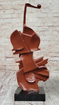 Salvador Dali Style Bronze Violin Sculpture on Marble Base