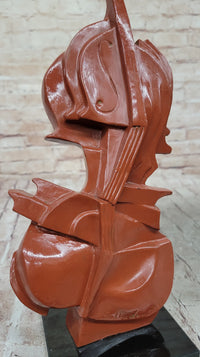 Salvador Dali Style Bronze Violin Sculpture on Marble Base