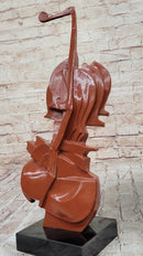 Salvador Dali Style Bronze Violin Sculpture on Marble Base