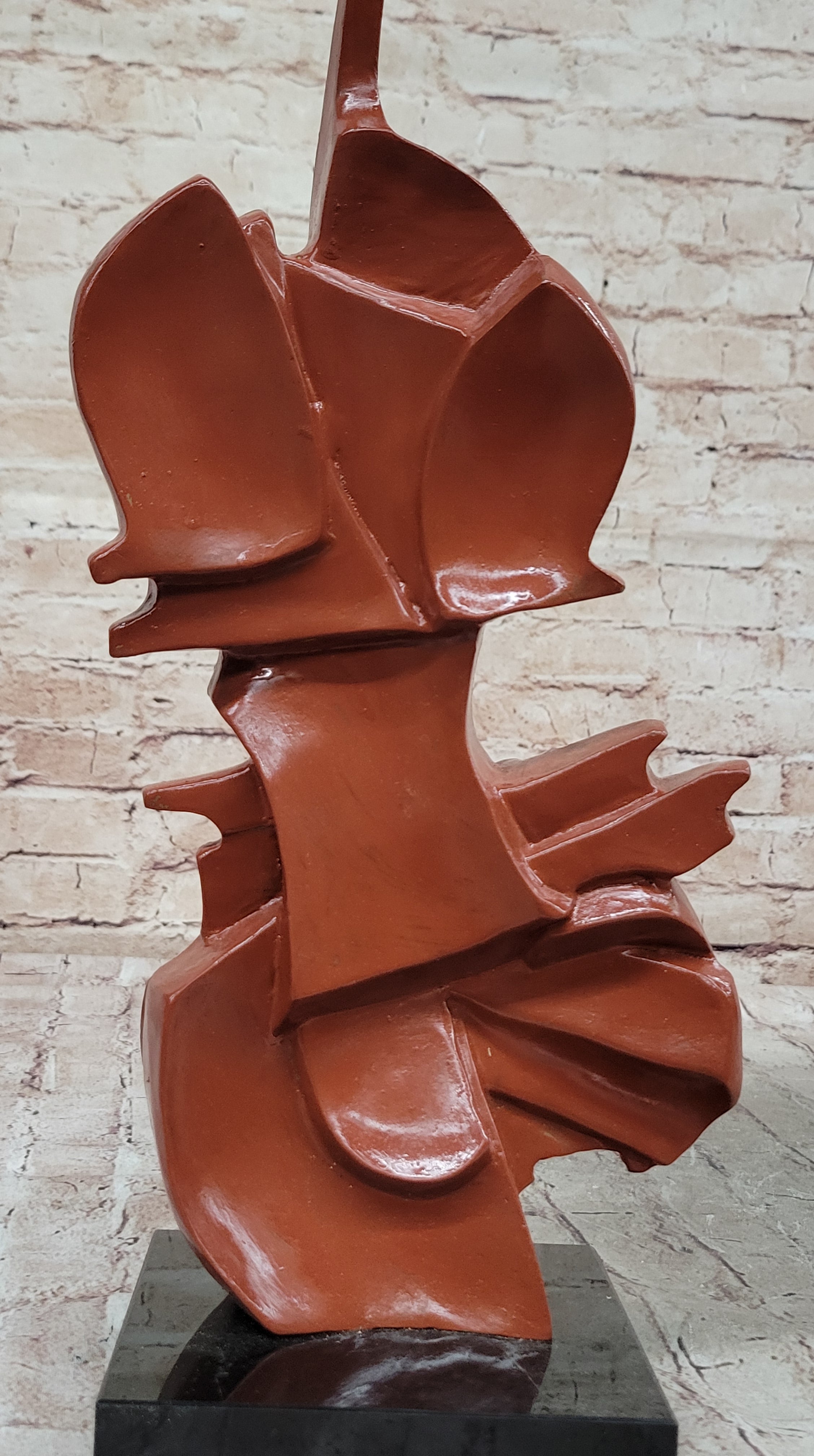 Salvador Dali Style Bronze Violin Sculpture on Marble Base