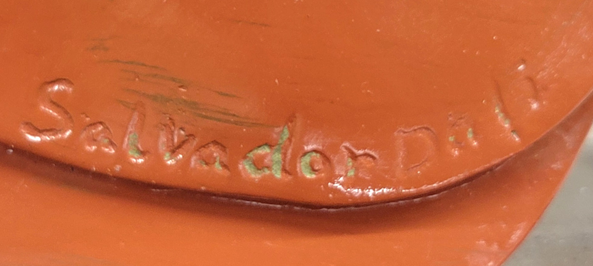 Salvador Dali Style Bronze Violin Sculpture on Marble Base